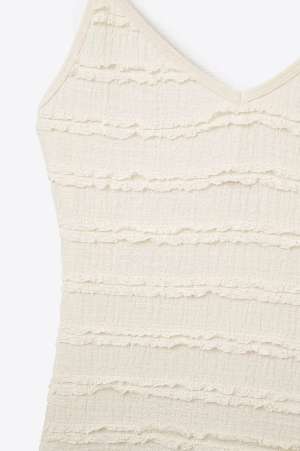 Ruffle Maxi Dress With Slit in Cream color - Dresses
