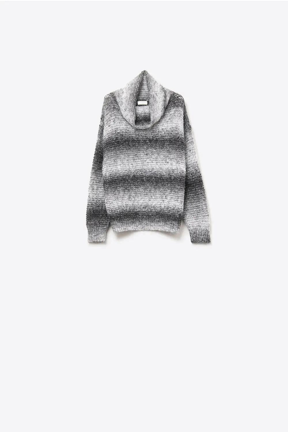 Oversized Turtleneck Comfy Sweater in Black and White - BLACK / ONE - Sweaters