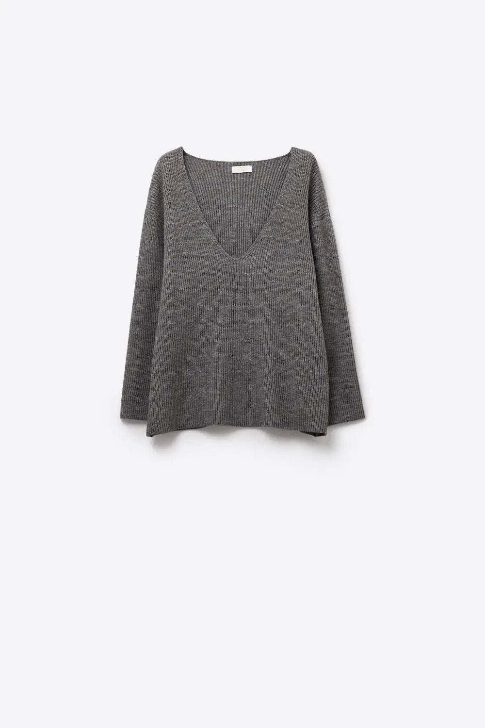 Super oversized Thin V-neck Sweater in Grey - GRAY / ONE - Sweaters