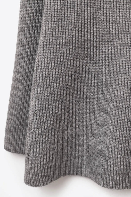 Super oversized Thin V-neck Sweater in Grey - GRAY / ONE - Sweaters
