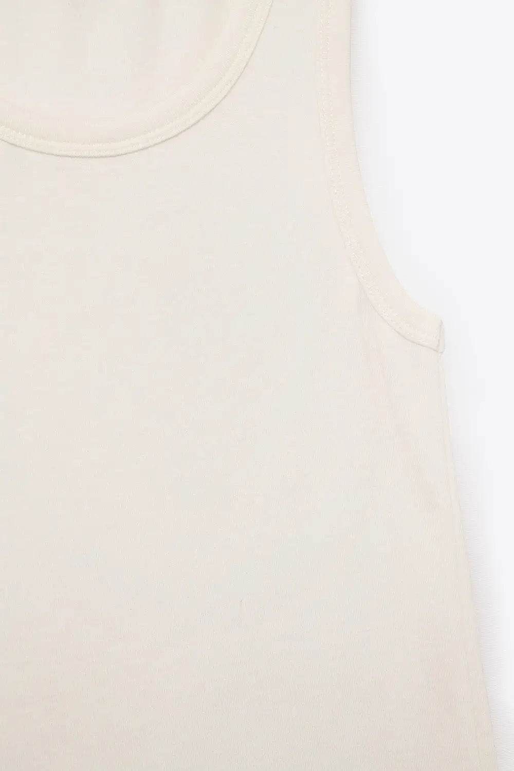 Super Soft Knitted Basic Tank in Cream - Tops