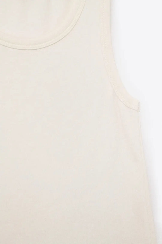 Super Soft Knitted Basic Tank in Cream - Tops