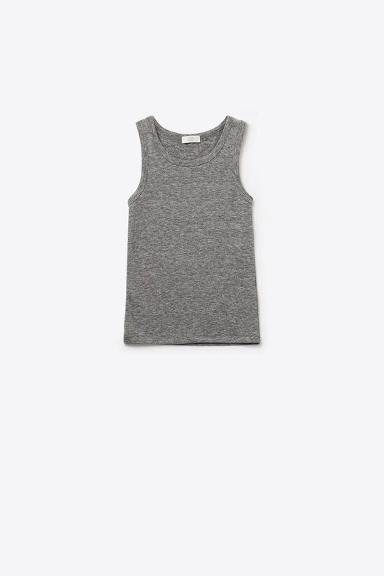 Super Soft Knitted Basic Tank in Grey - Tops