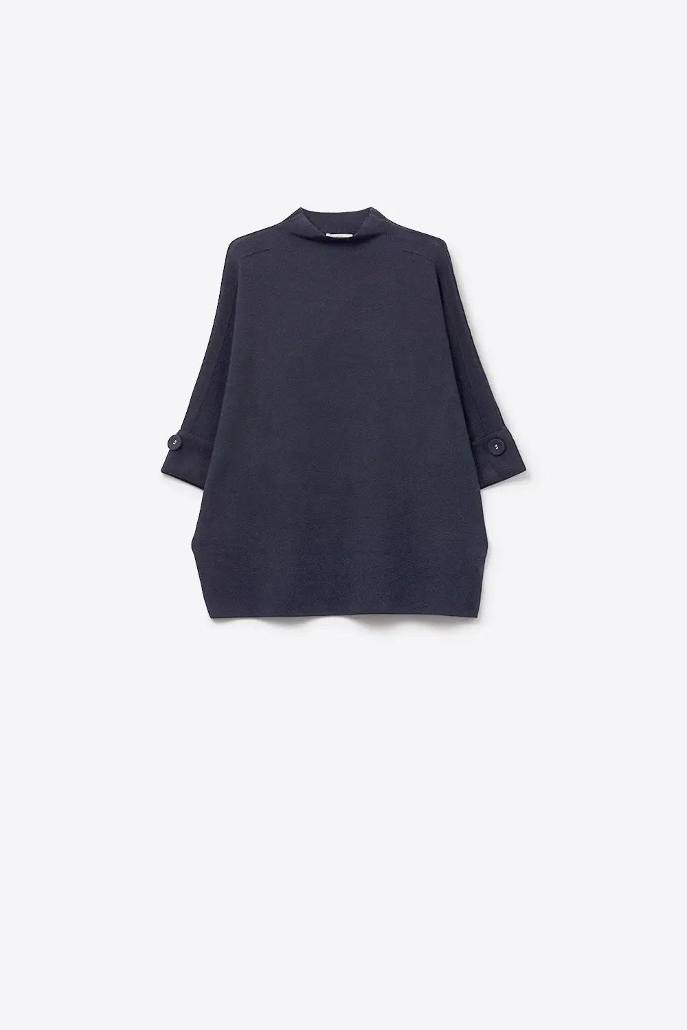 Navy Knitted Sweater with Button Details - NAVY / ONE - Sweaters