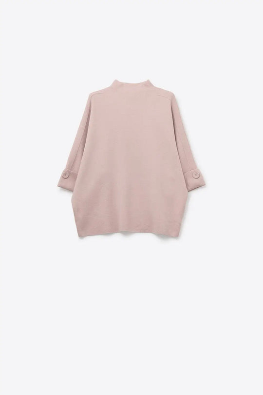 Pink Knitted Sweater with Button Details - PINK / ONE - Sweaters