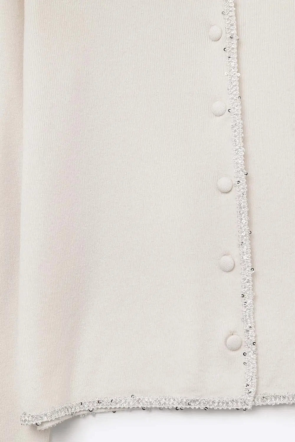 fine knit white cardigan with rhinestone detail - WHITE / ONE - Cardigans