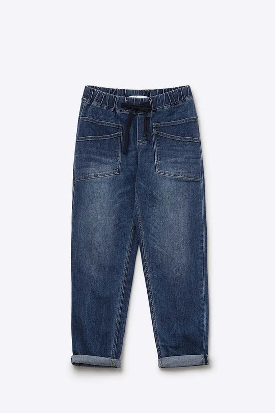 Relaxed fit Jeans with front pockets and a tie at the waist