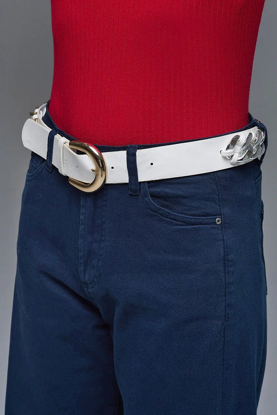 Extra wide leg trousers in navy - Colored Jeans