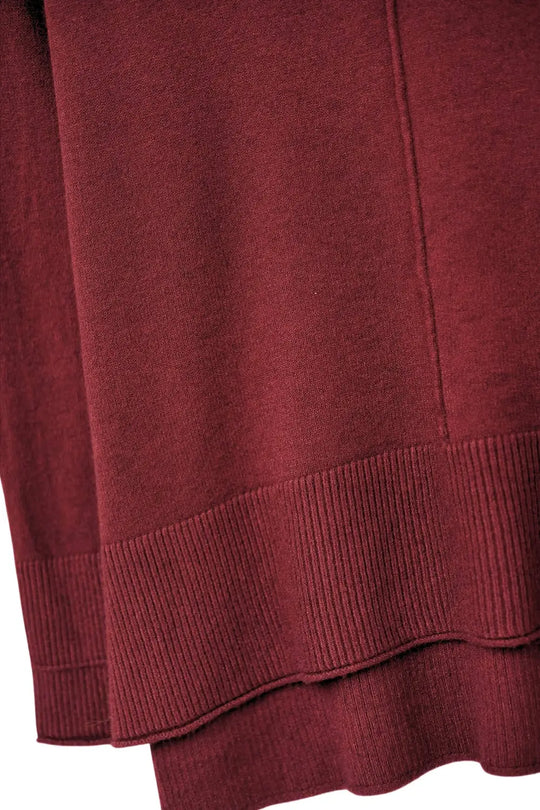 Oversized Roll Neck Sweater in Burgundy - RED / ONE - Sweaters