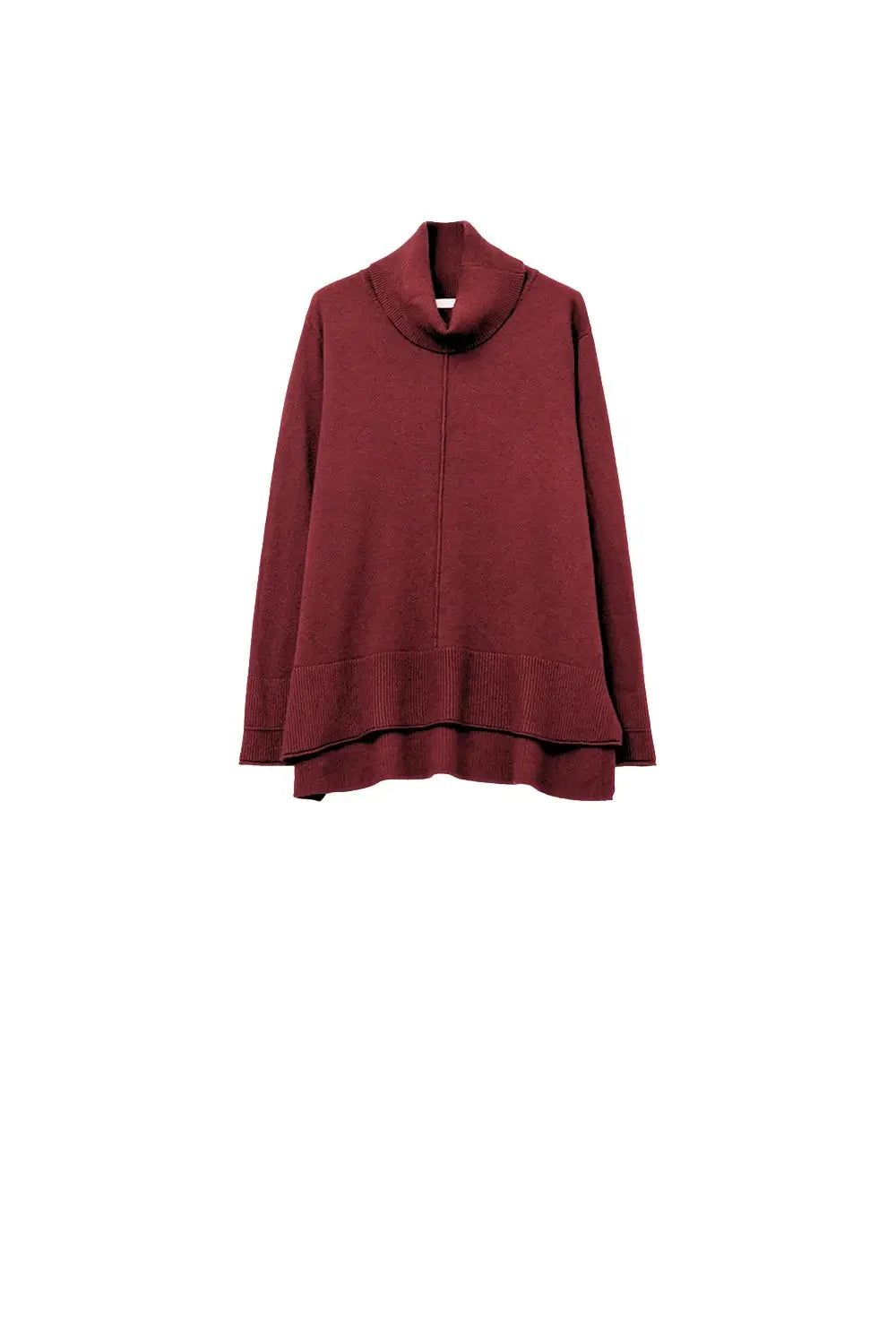 Loose burgundy sweater with open back detail - RED / ONE - Sweaters