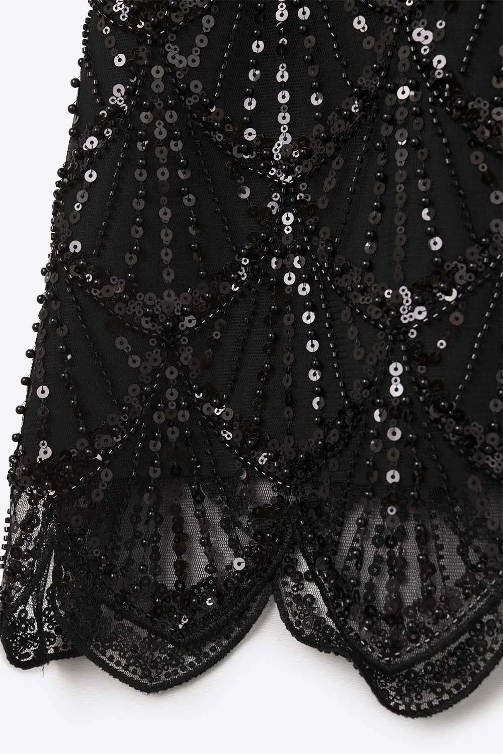 Chic Black Sequin Cropped Top - Tops
