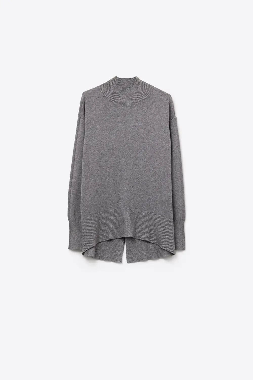 Loose gray sweater with open back detail - GRAY / ONE - Sweaters