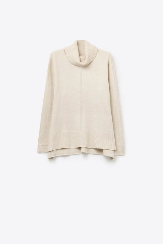 Oversized Roll Neck Sweater in beige - BEIGE / ONE - Sweaters
