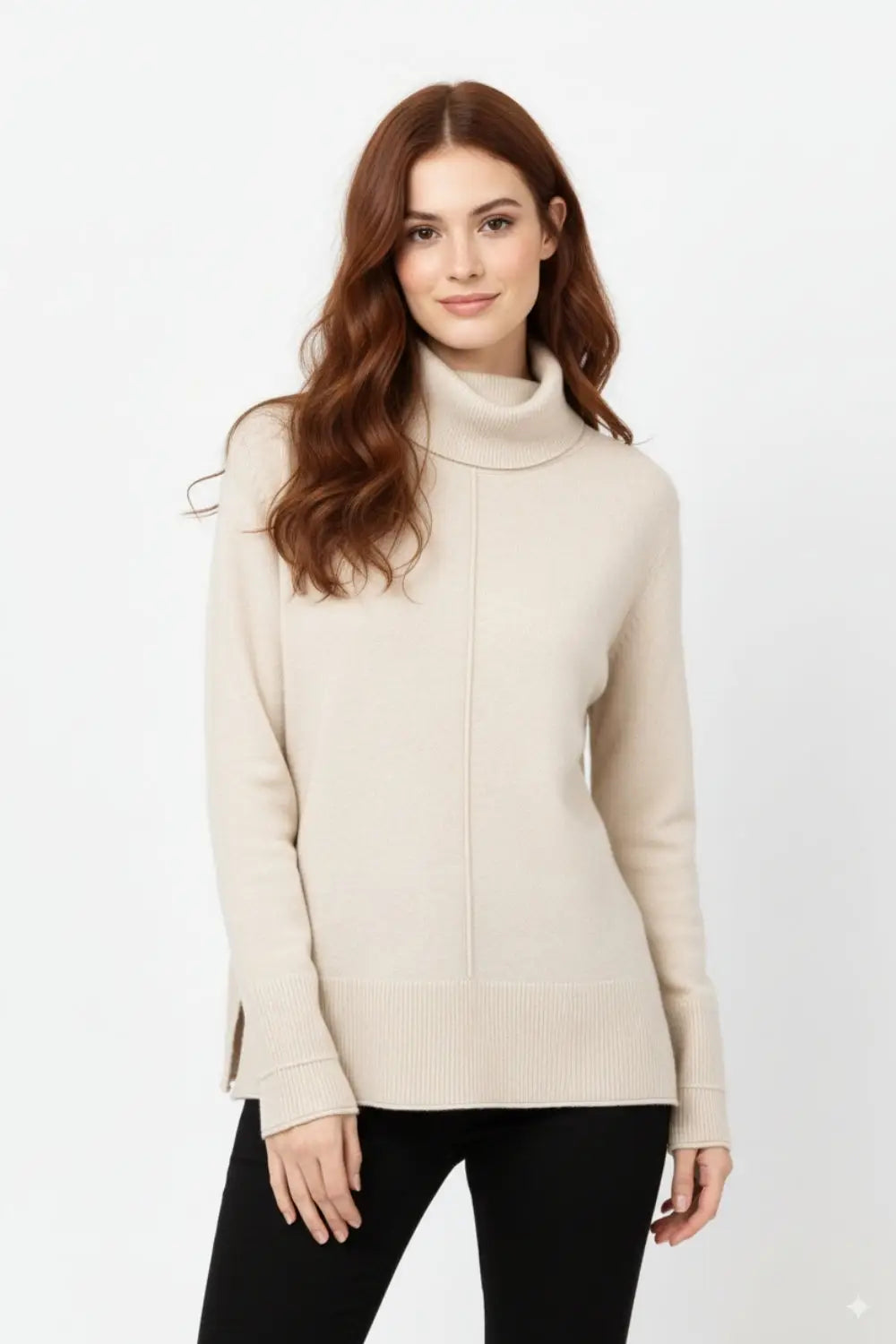 Oversized Roll Neck Sweater in beige - BEIGE / ONE - Sweaters