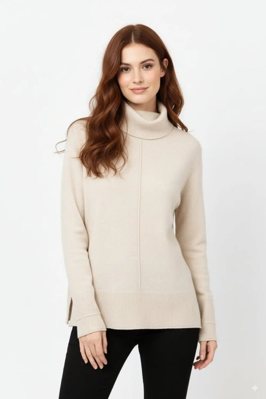 Oversized Roll Neck Sweater in beige - BEIGE / ONE - Sweaters