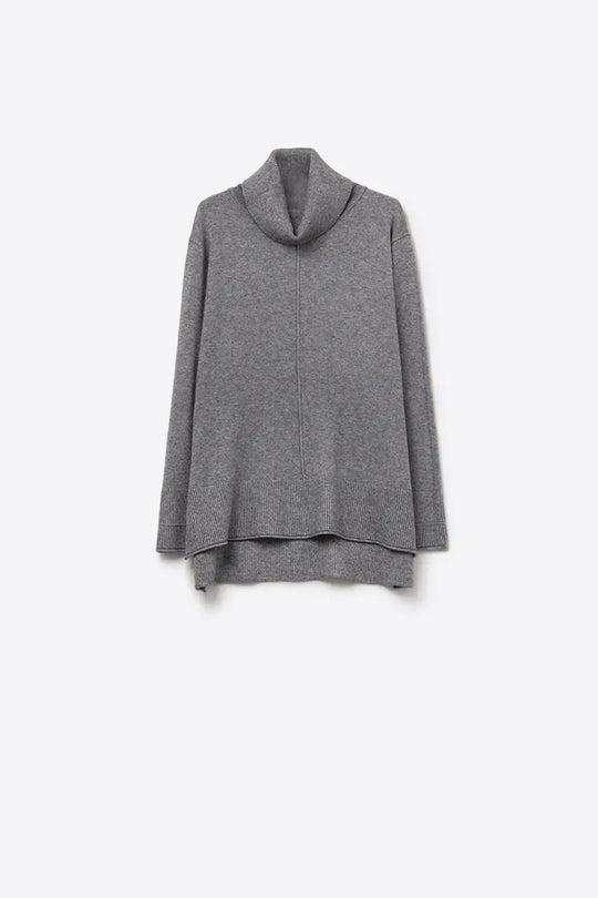 Oversized Roll Neck Sweater in Gray - GRAY / ONE - Sweaters