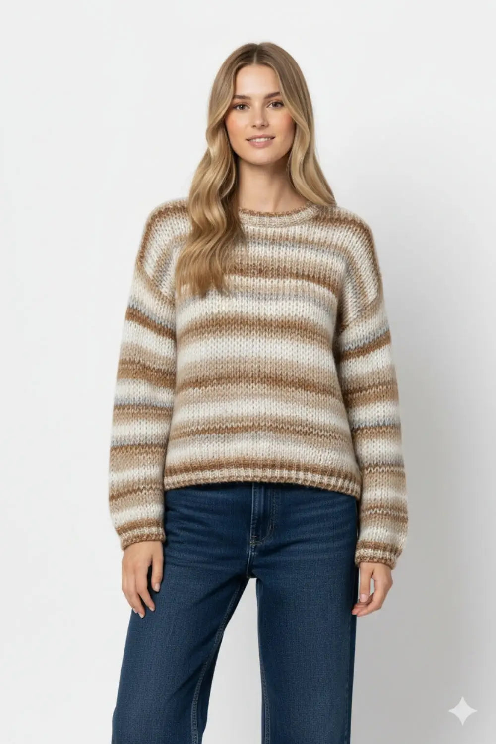 Chunky-knit sweater with marled design in beige - BEIGE / ONE - Sweaters