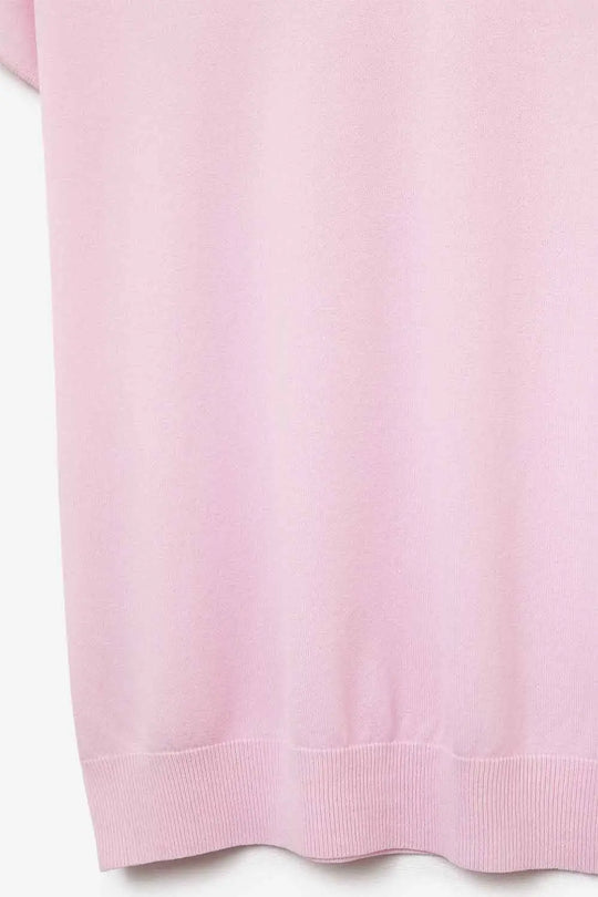 Relaxed baby pink boatneck sweater with dropped sleeves - PINK / ONE - Sweaters