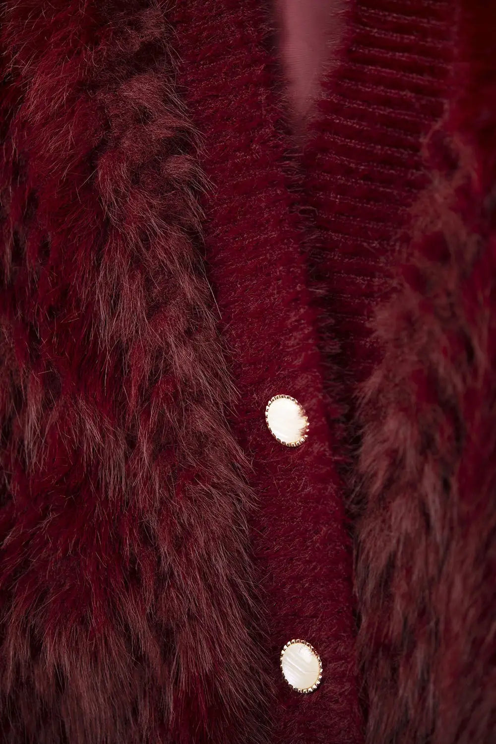 Cropped Jacket in burgundy in fine fur