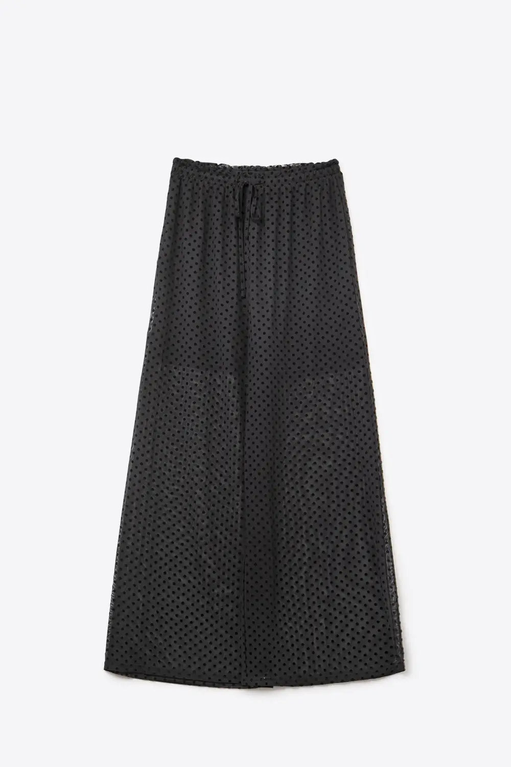 Chic Black Sheer Polka Dot Pants - Pants