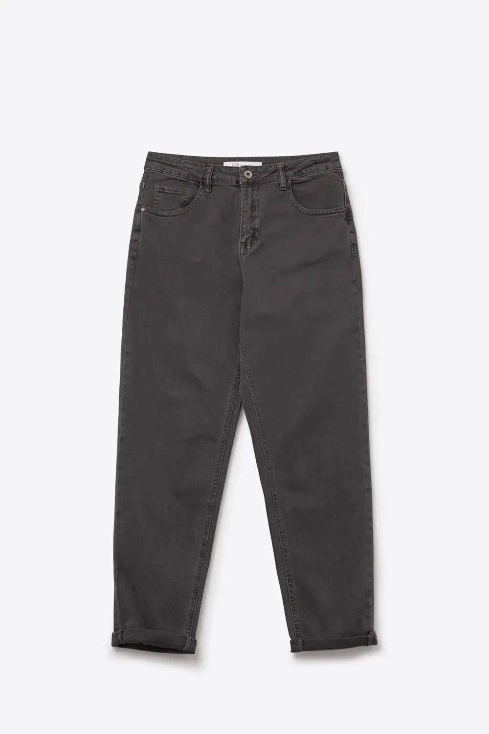 Cotton mid rise slouchy jeans in Dark Gray - Colored Jeans