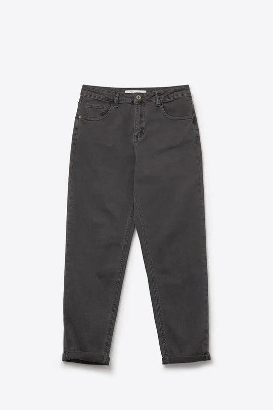 Cotton mid rise slouchy jeans in Dark Gray - Colored Jeans