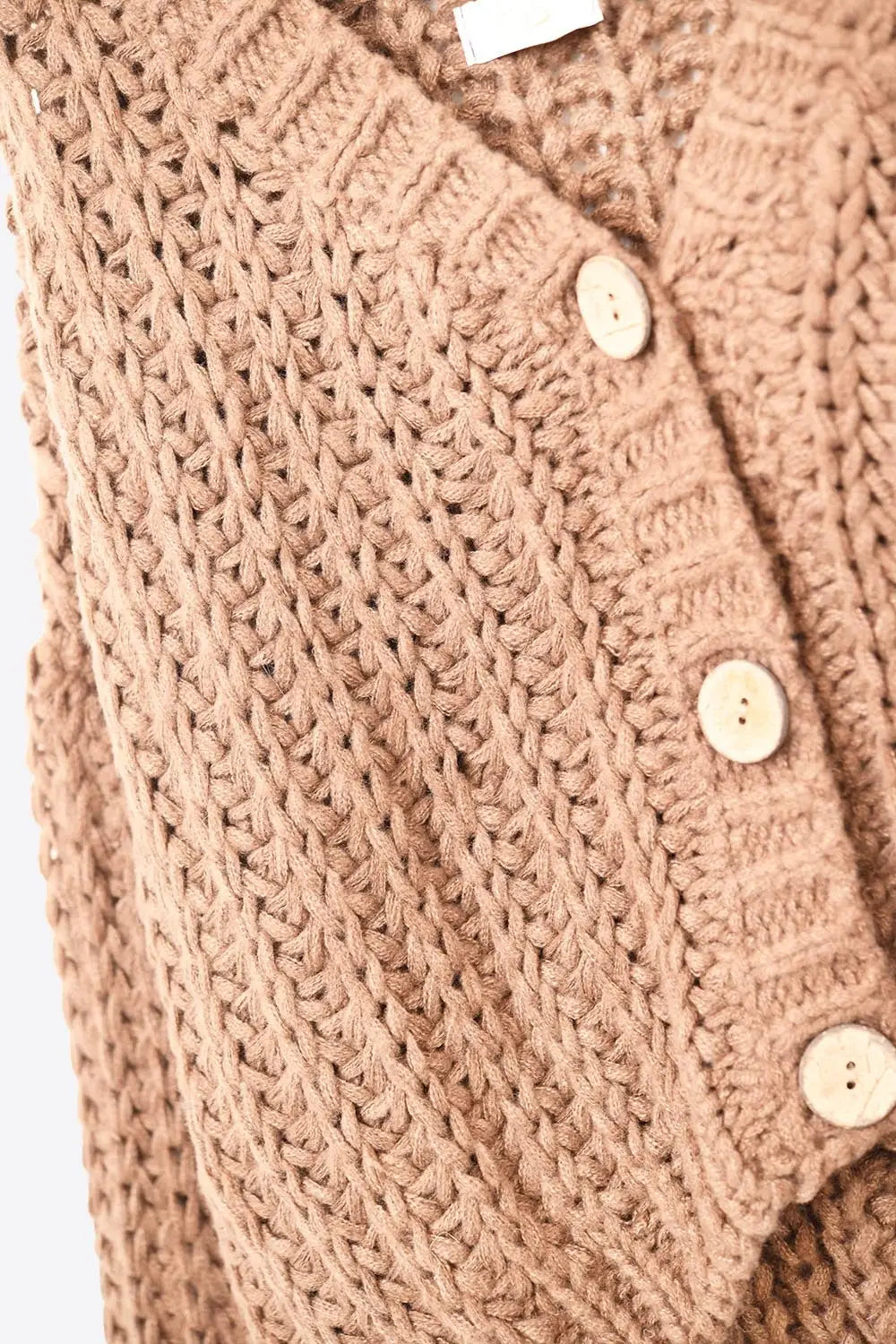 Open Knit Chunky Cardigan In Brown - BROWN / ONE - Cardigans
