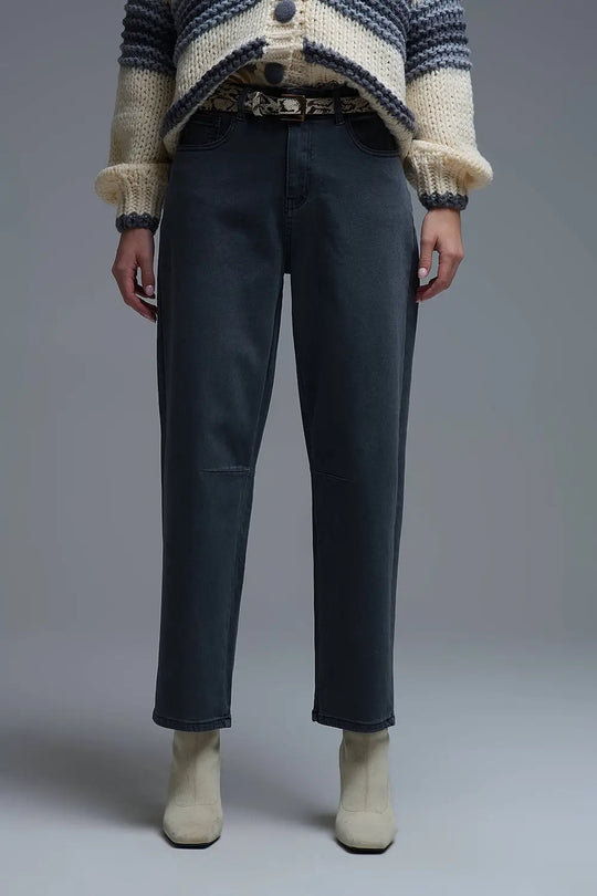 Comfortable stretch jeans with barrel leg in grey - Colored Jeans