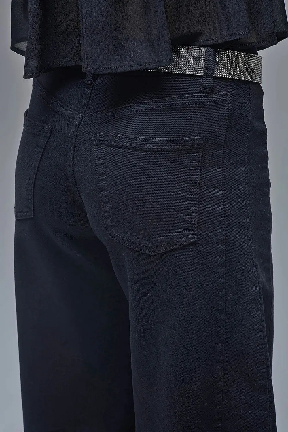 Trendy Black Barrel Balloon Jeans with Pockets - Pants