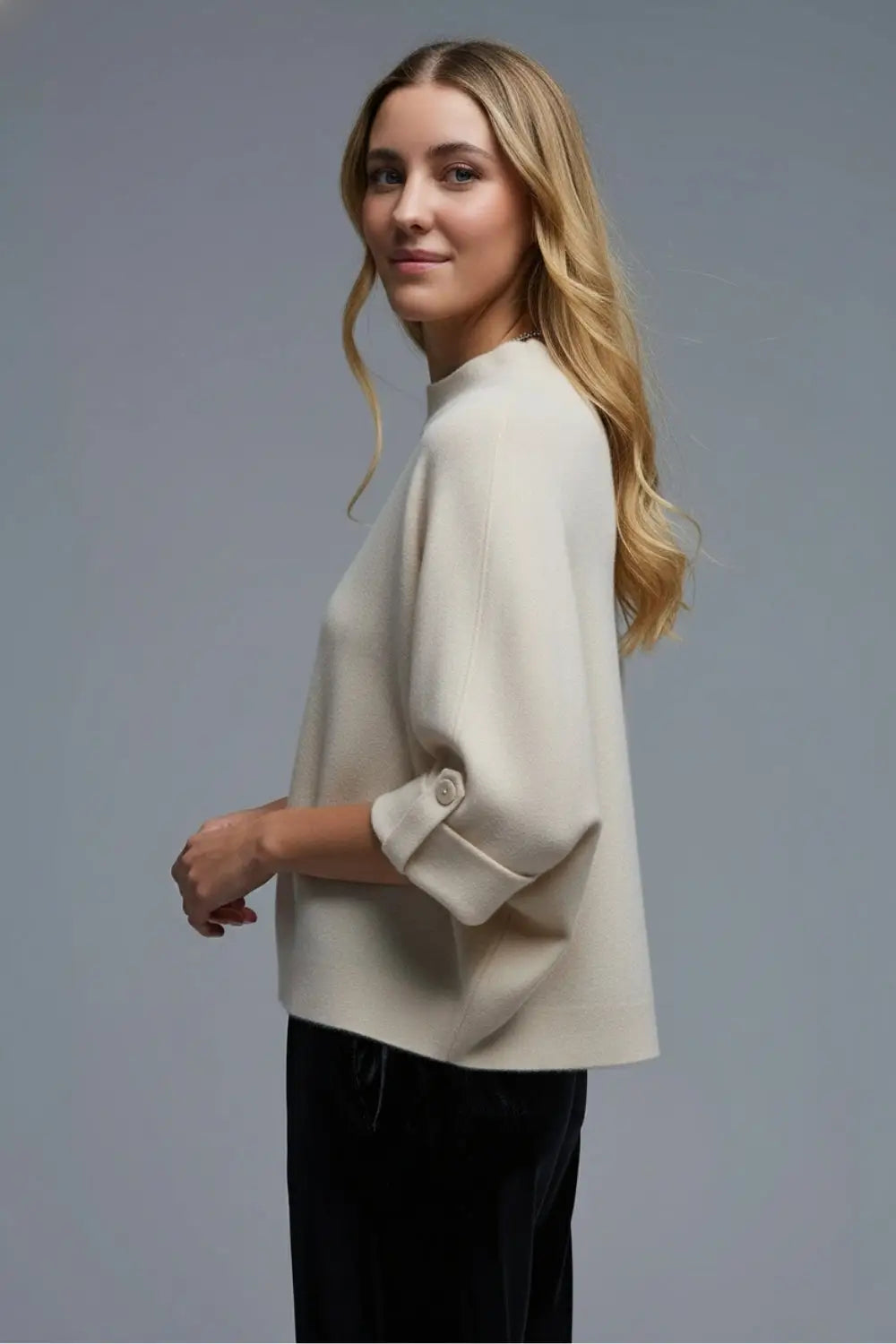 Cream Knitted Sweater with Button Details - CREAM / ONE - Sweaters