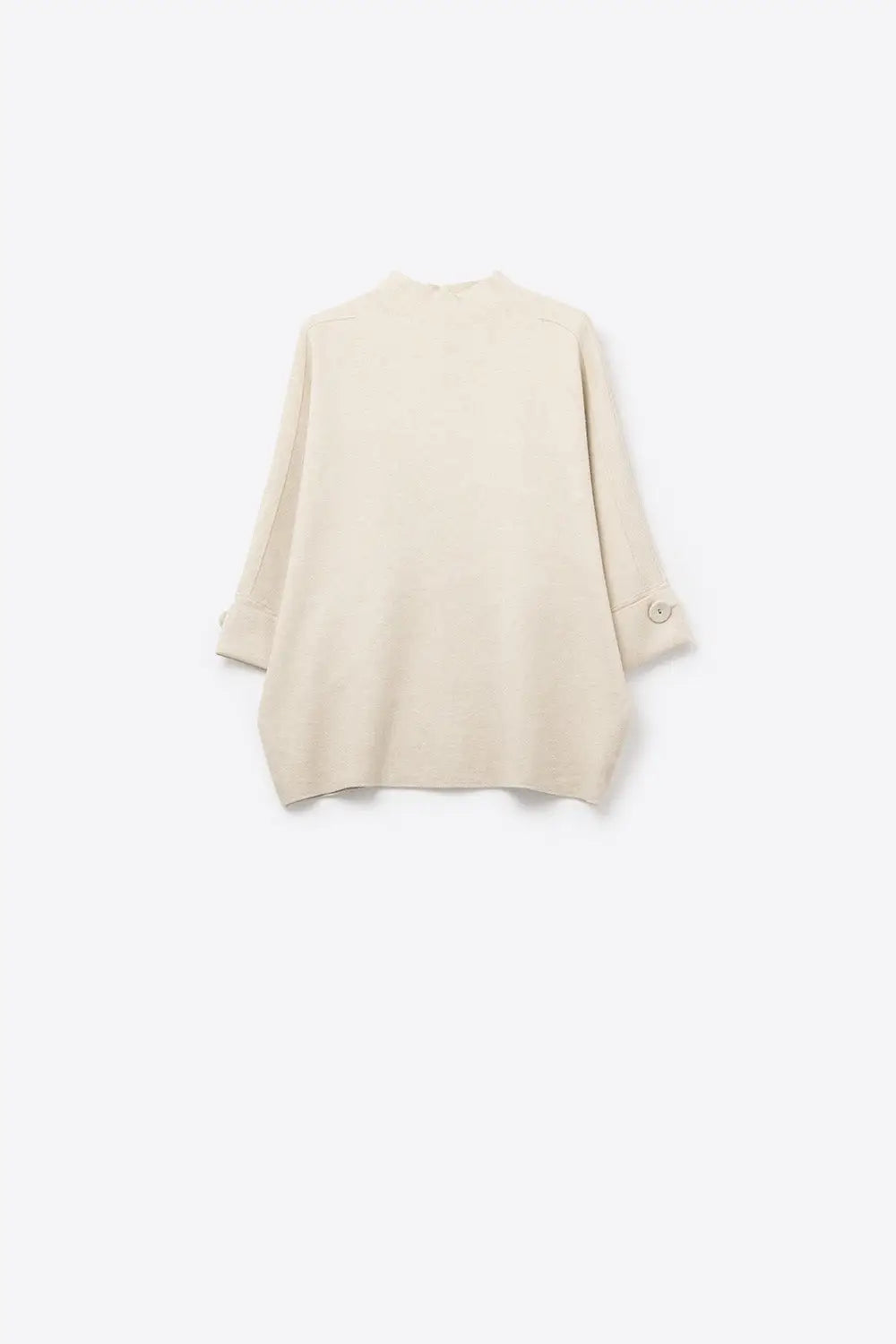 Cream Knitted Sweater with Button Details - CREAM / ONE - Sweaters