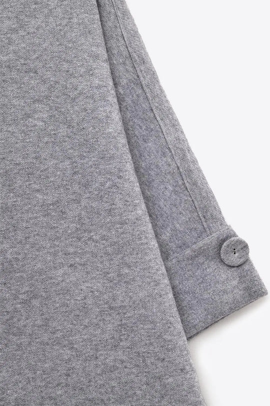 Gray Knitted Sweater with Button Details - GRAY / ONE - Sweaters