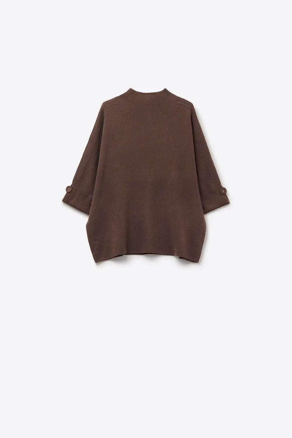 Brown Knitted Sweater with Button Details - BROWN / ONE - Sweaters