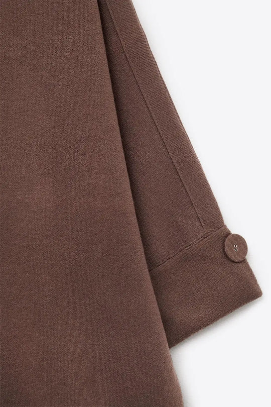 Brown Knitted Sweater with Button Details - BROWN / ONE - Sweaters