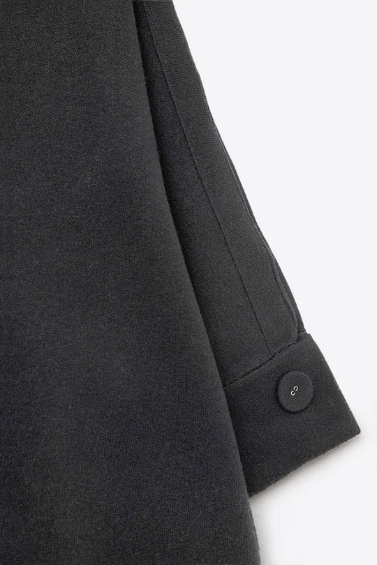 Black Knitted Sweater with sleeves Button Details - BLACK / ONE - Sweaters