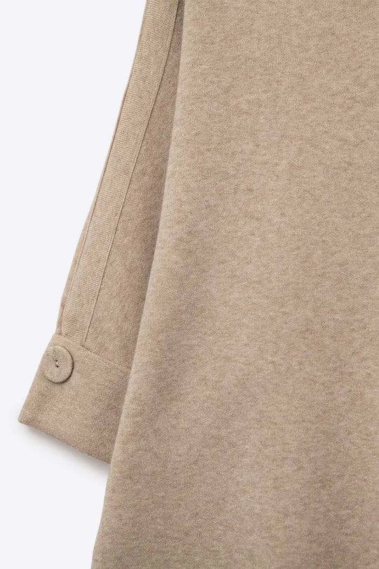 Camel Knitted Sweater with Button Details - BEIGE / ONE - Sweaters