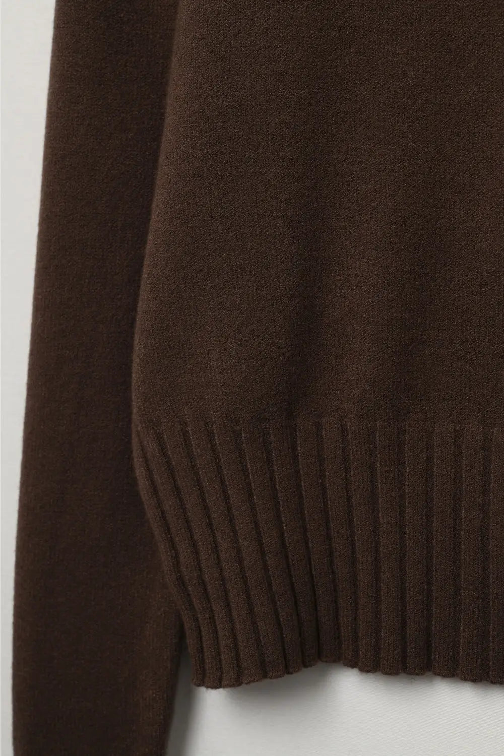 Brown soft knit sweater with ribbed cuffs and neck - BROWN / ONE - Sweaters
