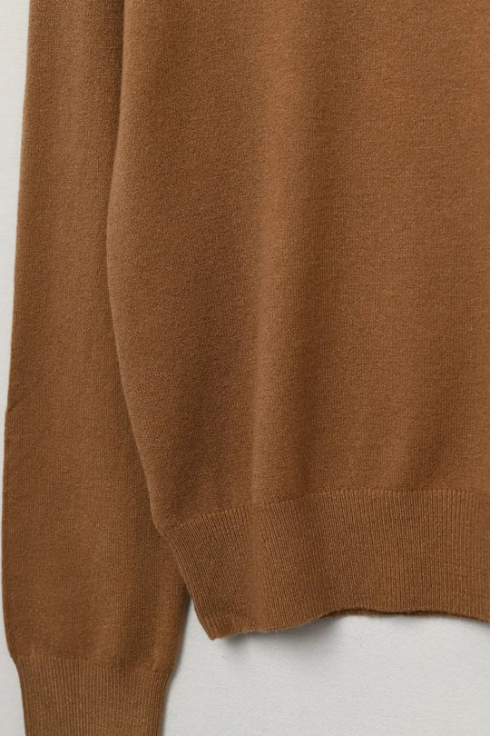 camel-colored turtleneck sweater in fine merino wool knit - BEIGE / ONE - Sweaters