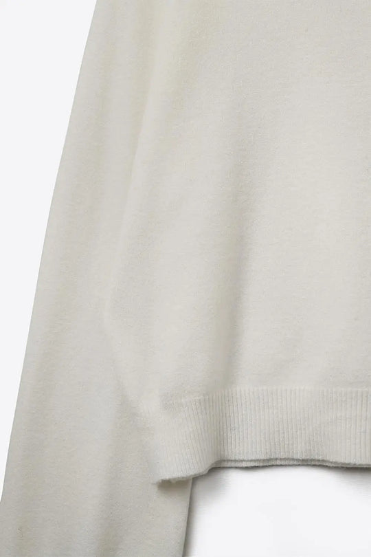 relaxed style white jumper with balloon sleeves - CREAM / ONE - Sweaters