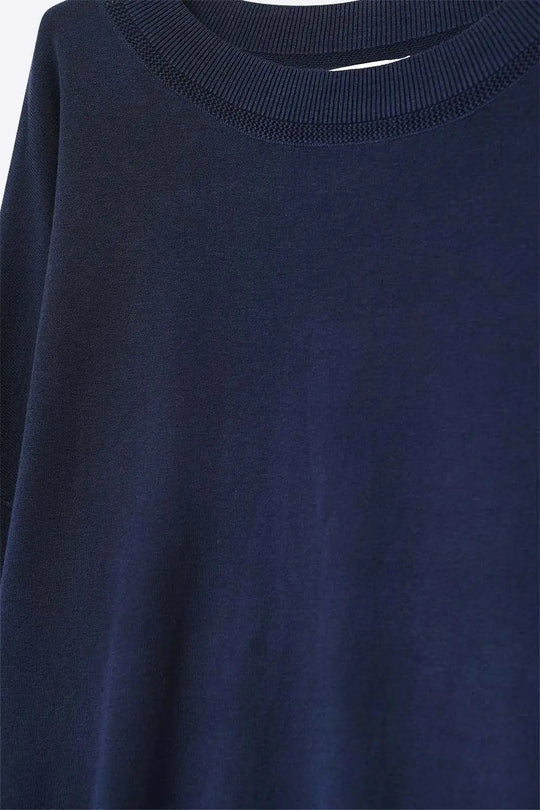 Navy knit sweater with mesh collar detail - NAVY / ONE - Sweaters