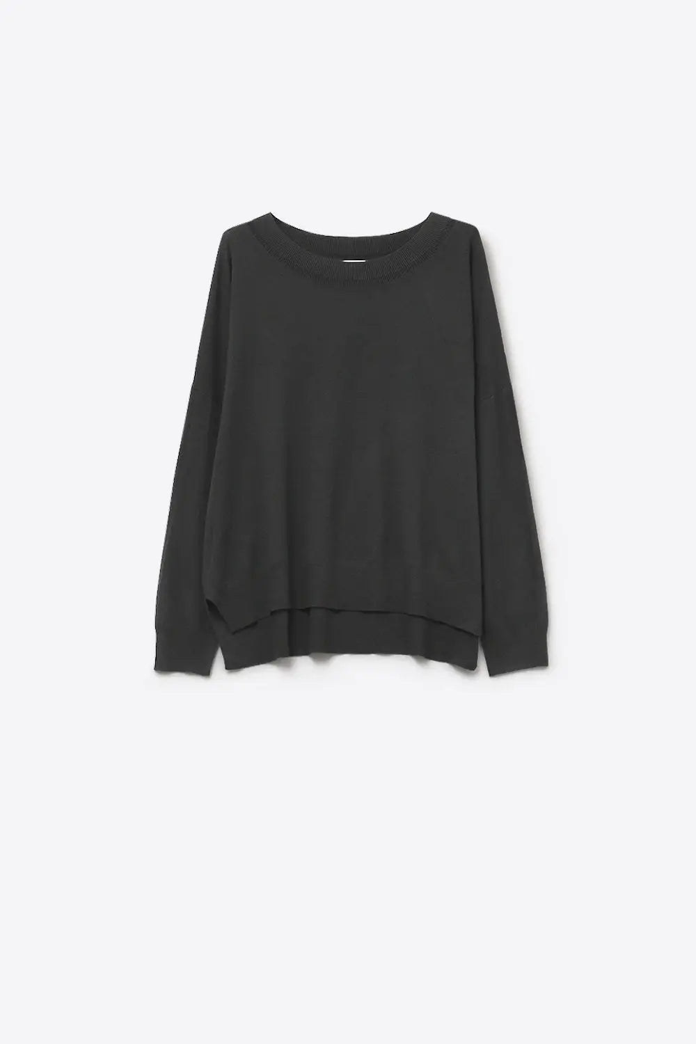 Black knit sweater with mesh collar detail - BLACK / ONE - Sweaters