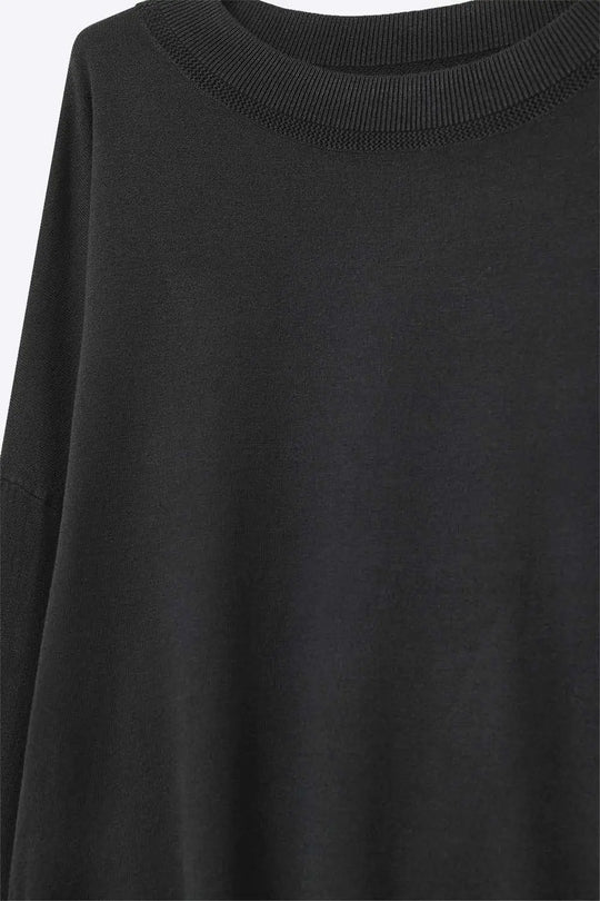 Black knit sweater with mesh collar detail - BLACK / ONE - Sweaters