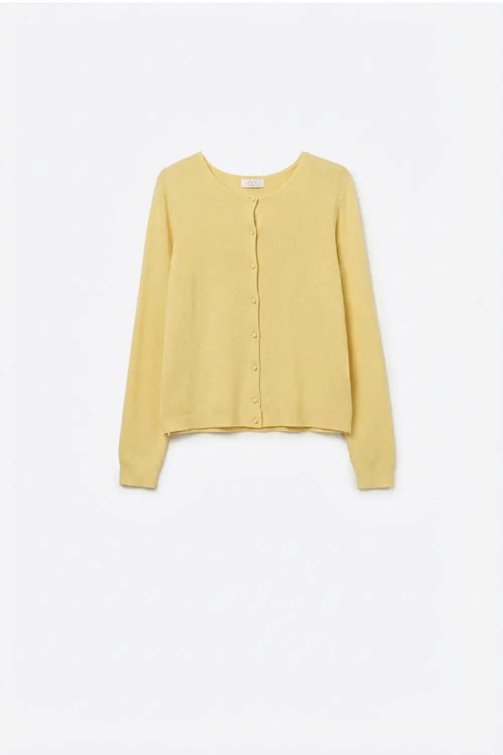 Yellow Ribbed Knit Cardigan with Mother-of-Pearl Buttons - YELLOW / ONE - Cardigans