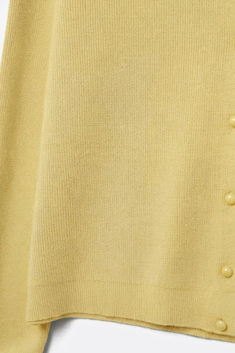 Yellow Ribbed Knit Cardigan with Mother-of-Pearl Buttons - YELLOW / ONE - Cardigans