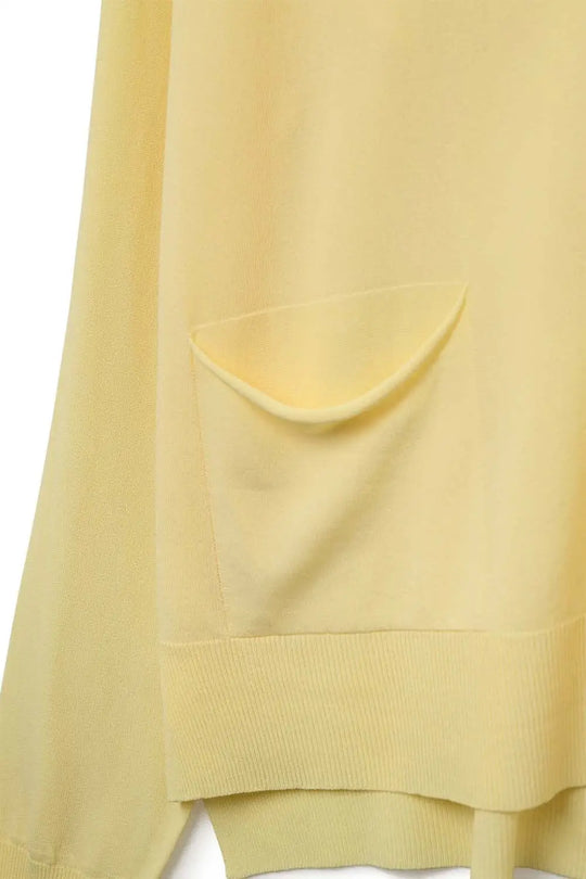 Fine Knit Cardigan with Front Pockets in Yellow - YELLOW / ONE - Cardigans
