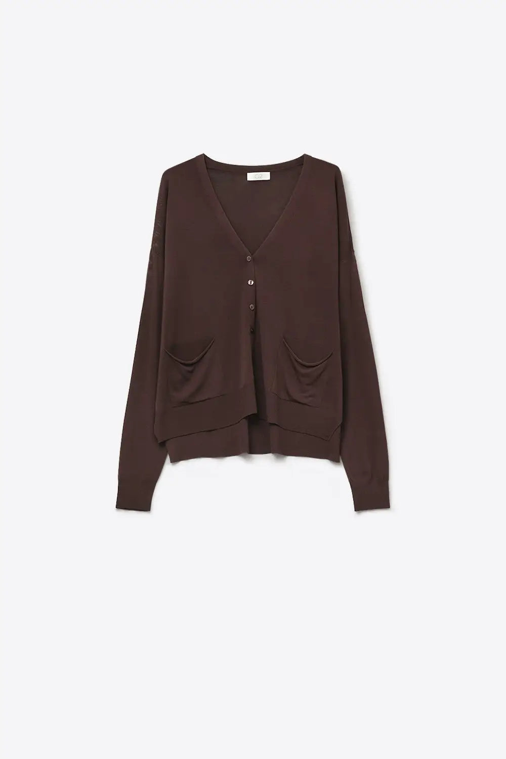 Fine Knit Cardigan with Front Pockets in brown - BROWN / ONE - Cardigans