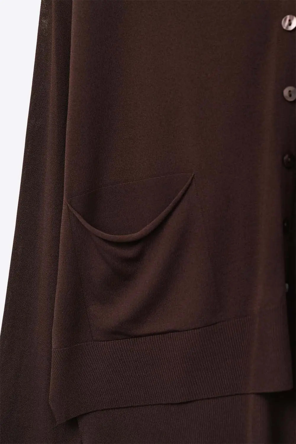 Fine Knit Cardigan with Front Pockets in brown - BROWN / ONE - Cardigans