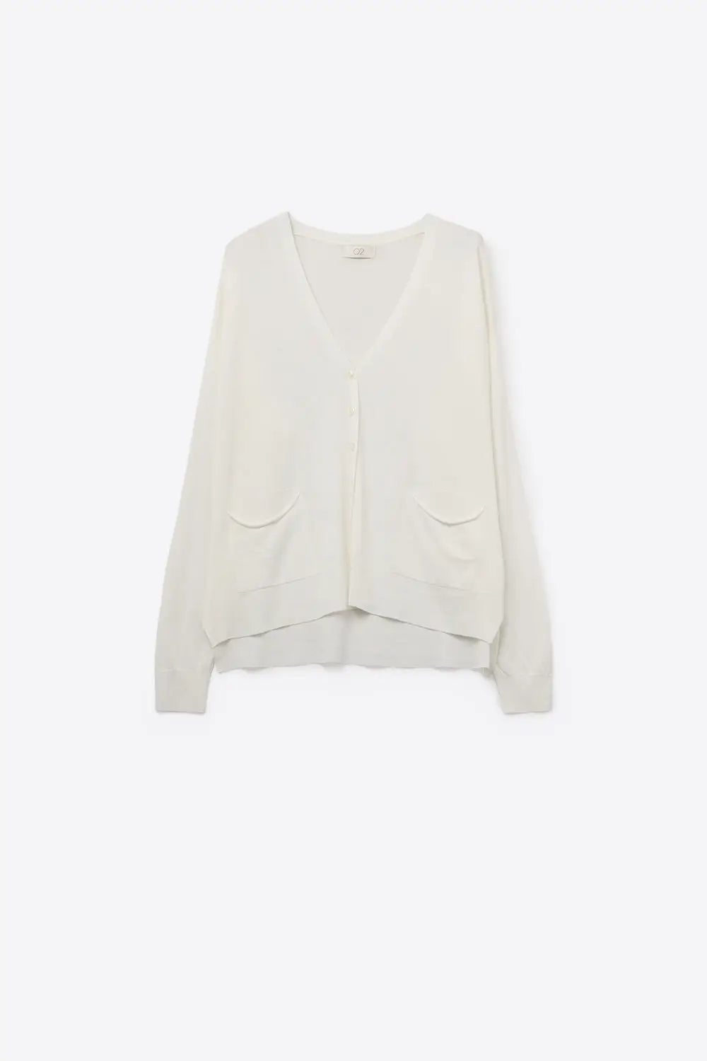 Fine Knit Cardigan with Front Pockets in white - WHITE / ONE - Cardigans