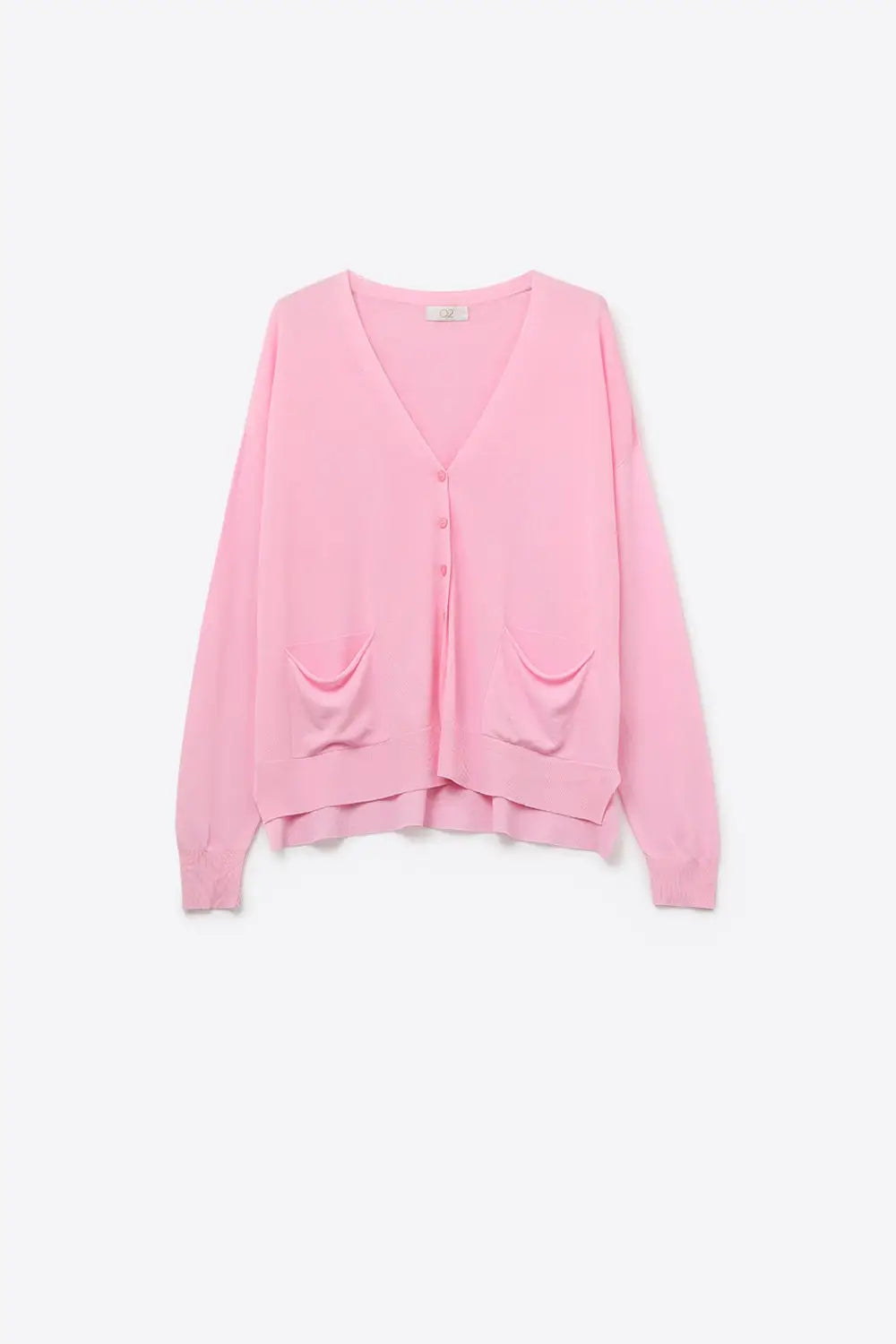 Fine Knit Cardigan with Front Pockets in pink - PINK / ONE - Cardigans