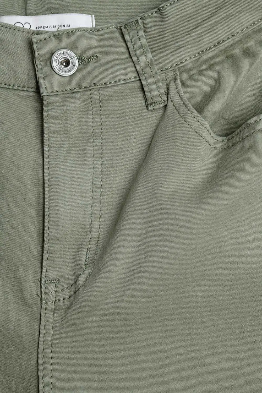 High-Rise Barrel-Leg Pants in Soft khaki color - Colored Jeans